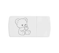 Azeeda 'Adorable Teddy Bear Drinking Hot Cocoa' Pill Box with Tablet Splitter (PI00042179)