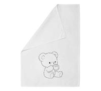 Azeeda 'Adorable Teddy Bear Drinking Hot Cocoa' White Cotton Tea Towel/Dish Cloth (TW00080921)