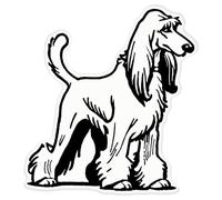 Azeeda 'Afghan Hound Dog' White Premium Vinyl Decal Sticker - Waterproof, Durable & Easy to Apply - Ideal for Car Bumpers, Windows, Bins and More - XL (460mm) (DW00110663)