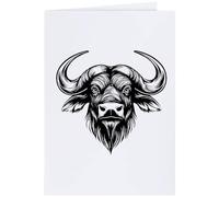 Azeeda 'African Buffalo' Greeting Card - A4 (GC00071996) | Blank Inside for Birthdays, Thank You Notes, Invitations and Gifts