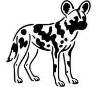 Azeeda 'African Wild Dog' Reusable Stencil - Durable Decorative Template for Painting and Spraying on Walls, Tiles, Wood, Fabric & Craft Projects - L (A4) (WS00060613)