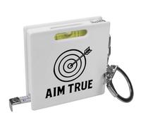 Azeeda 'Aim True Target With Arrow And Slogan' Keyring Tape Measure/Spirit Level Tool (KM00047175)