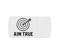 Azeeda 'Aim True Target with Arrow and Slogan' Pill Box with Tablet Splitter (PI00038526)