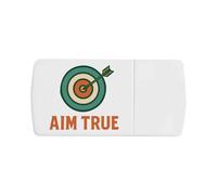 Azeeda 'Aim True Target with Arrow and Slogan' Pill Box with Tablet Splitter (PI00038527)