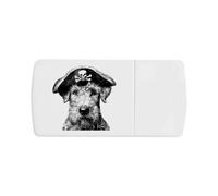 Azeeda 'Airedale Terrier Pirate' Pill Box with Tablet Splitter (PI00043866)