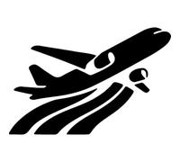 Azeeda 'Airplane Take Off' Reusable Stencil - Durable Decorative Template for Painting and Spraying on Walls, Tiles, Wood, Fabric & Craft Projects - S (A6) (WS00070867)