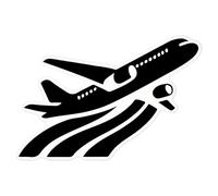 Azeeda 'Airplane Take Off' Sticker - Clear, 21cm (DC00147450)