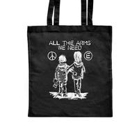 Azeeda 'All The Arms We Need Anti-War' Classic Black Tote Shopper Bag (ZB00020733)