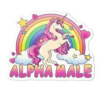Azeeda 'Alpha Male' White Premium Vinyl Decal Sticker - Waterproof, Durable & Easy to Apply - for Car Bumpers, Windows, Bins & More - Medium (100mm) (DW00131497)