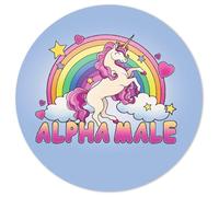 Azeeda 'Alpha Male' White Premium Vinyl Decal Sticker - Waterproof, Durable & Easy to Apply - for Car Bumpers, Windows, Bins & More - Medium (100mm) (DW00131501)