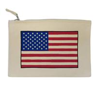Azeeda 'American Flag' Canvas Zip Clutch Bag (CL00054905)