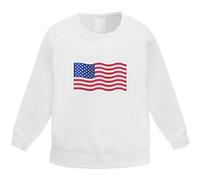 Azeeda 'American Flag' Kid's Sweatshirt/Jumper (12-13 Years) (KW00082607) White