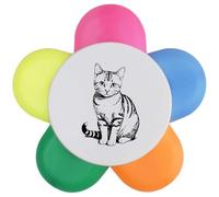 Azeeda 'American Shorthair Cat' Flower Shape Highlighter Pen (HL00045163)