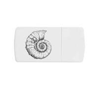 Azeeda 'Ammonite Fossil' Pill Box with Tablet Splitter (PI00043936)
