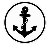 Azeeda 'Anchor & Rope' White Premium Vinyl Decal Sticker - Waterproof, Durable & Easy to Apply - Ideal for Car Bumpers, Windows, Bins and More - Large (210mm) (DW00029179)