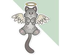 Azeeda 'Angel Cat' Premium Vinyl Decal Sticker - Waterproof, Durable & Easy to Apply - Ideal for Cars, Windows, Bins and More - 720mm (XXL) (DW00158672)