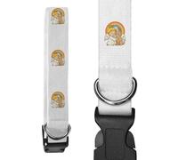 Azeeda 'Angel Child & Cat' Dog Collar - White, L (PR00089638) | Adjustable Collar for Leads, ID Tags, Walks and Photos