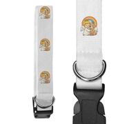 Azeeda 'Angel Child & Dog' Dog Collar - White, S (PR00089641) | Adjustable Collar for Leads, ID Tags, Walks and Photos