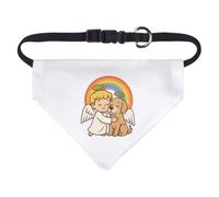 Azeeda 'Angel Child & Dog' Pet Bandana - White, S (PD00089691) | Adjustable Dog / Cat Bandana for Walks, Photos and Parties
