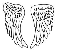 Azeeda 'Angel Wings' Reusable Stencil - Durable Decorative Template for Painting and Spraying on Walls, Tiles, Wood, Fabric & Craft Projects - M (A5) (WS00038632)