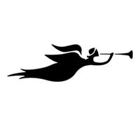 Azeeda 'Angel with Trumpet' Reusable Stencil - Durable Decorative Template for Painting and Spraying on Walls, Tiles, Wood, Fabric & Craft Projects - S (A6) (WS00064470)