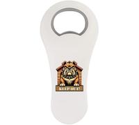 Azeeda 'Angry Bulldog Keep Out' Bottle Opener Fridge Magnet (BO00097370)
