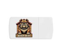 Azeeda 'Angry Bulldog Keep Out' Pill Box with Tablet Splitter (PI00037928)