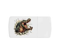 Azeeda 'Angry Crocodile Breakout' Pill Box with Tablet Splitter (PI00040050)