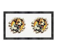 Azeeda 'Angry Jack Russell Breakout' Pet Feeding Mat (PM00034939)