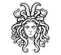 Azeeda 'Angry Medusa Gorgon' Sticker - White, 46cm (DW00110699)