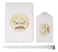 Azeeda 'Angry Moon' Passport Travel Set - White (PA00044517)