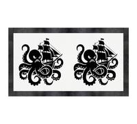 Azeeda 'Angry Octopus Attacking Ship' Pet Feeding Mat (PM00038633)