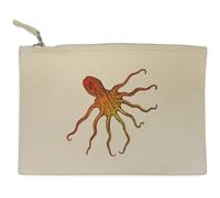 Azeeda 'Angry Octopus' Canvas Clutch Bag/Accessory Case (CL00052237)