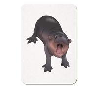 Azeeda 'Angry Pygmy Hippo' Rectangular Fridge Magnet - Decorative Refrigerator & Whiteboard Magnet for Home, Kitchen or Office - 70mm x 49mm (FM00055088)