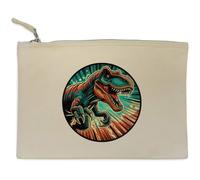 Azeeda 'Angry T Rex Dinosaur' Canvas Clutch Bag/Accessory Case (CL00051355)