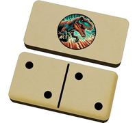 Azeeda 'Angry T Rex Dinosaur' Domino Set & Box (DM00055783)