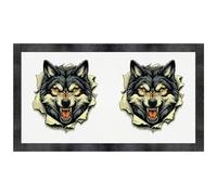 Azeeda 'Angry Wolf Breakout' Pet Feeding Mat (PM00034948)