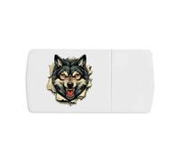 Azeeda 'Angry Wolf Breakout' Pill Box with Tablet Splitter (PI00040062)