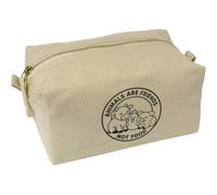 Azeeda 'Animals are Friends Not Food' Canvas Wash Bag/Makeup Case (CS00045329)