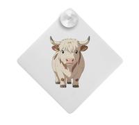 Azeeda 'Anime Highland Cow' Suction Cup Car Window Sign (CG00036551)