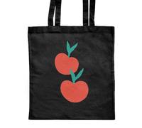 Azeeda 'Apples' Classic Black Tote Shopper Bag (ZB00019568)