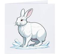 Azeeda 'Arctic Hare in Snow' Blank Greeting Card (GC00091919)