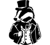 Azeeda 'Aristocratic Badger' Reusable Stencil - Durable Decorative Template for Painting and Spraying on Walls, Tiles, Wood, Fabric & Craft Projects - XL (A3) (WS00077329)