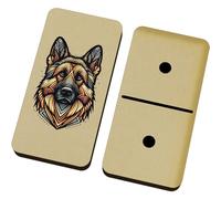Azeeda 'Art Deco German Shepherd' Domino Set & Box (DM00054092)