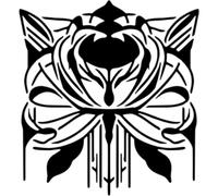 Azeeda 'Art Deco Rose Doodle' Reusable Stencil - Durable Decorative Template for Painting and Spraying on Walls, Tiles, Wood, Fabric & Craft Projects - M (A5) (WS00061406)