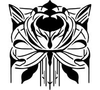 Azeeda 'Art Deco Rose Doodle' Reusable Stencil - Durable Decorative Template for Painting and Spraying on Walls, Tiles, Wood, Fabric & Craft Projects - XXL (A2) (WS00080070)