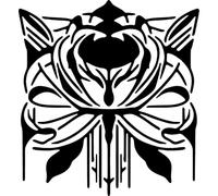 Azeeda 'Art Deco Rose Doodle' Reusable Stencil - Durable Decorative Template for Painting and Spraying on Walls, Tiles, Wood, Fabric & Craft Projects - S (A6) (WS00070572)