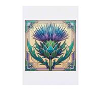 Azeeda 'Art Deco Thistle' Temporary Tattoo - A6 (TO00109323) | Water Resistant Skin Safe Transfer for Parties, Costumes and Gifts