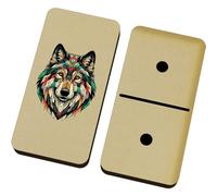 Azeeda 'Art Deco Wolf Portrait' Domino Set & Box (DM00054093)