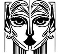 Azeeda 'Art Deco Woman Doodle' Reusable Stencil - Durable Decorative Template for Painting and Spraying on Walls, Tiles, Wood, Fabric & Craft Projects - S (A6) (WS00070573)